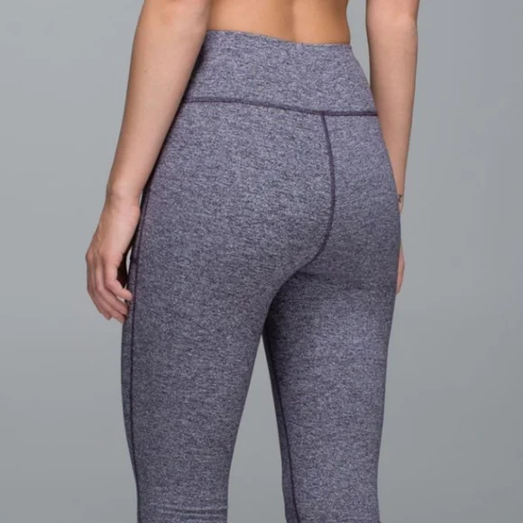 Lululemon "Skinny Will" drawstring leggings in heathered purple, size 6. - Picture 2 of 14